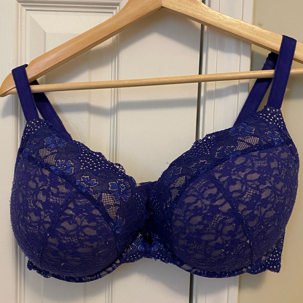 Torrid Plunge Push-up Bra 40DDD (40F) - blue lace